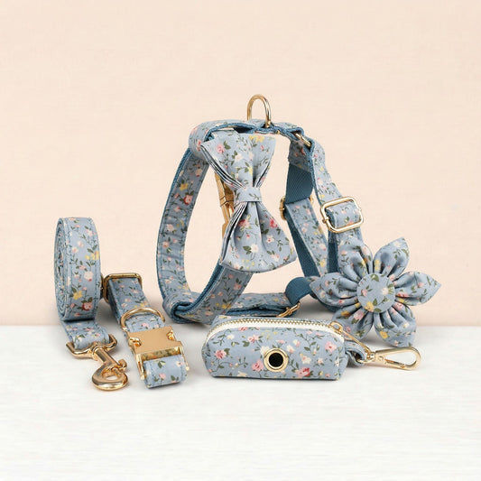 Ensemble classique floral bleu poudré personnalisé