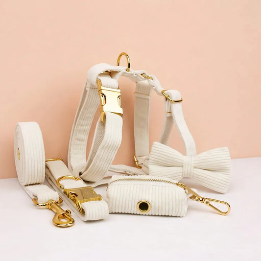 Ensemble classique personnalisé en velours côtelé blanc