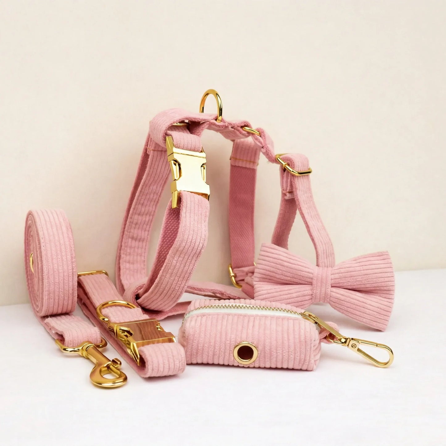 Ensemble classique en velours côtelé rose personnalisé