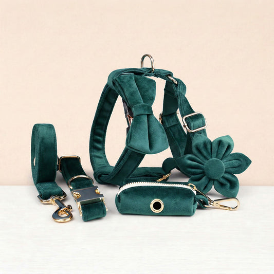 Ensemble classique personnalisé en velours vert