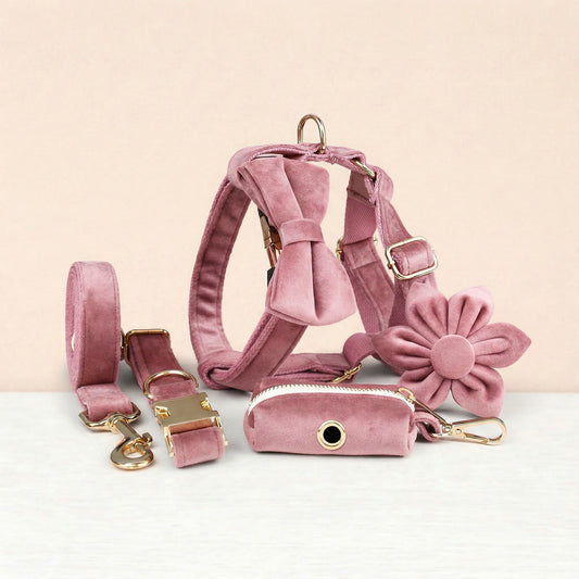 Ensemble classique personnalisé en velours rose