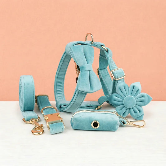 Ensemble classique en velours et pierre turquoise personnalisé
