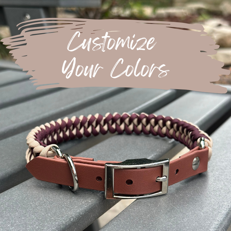 Collier pour chien tressé en queue de poisson, fait main - Personnalisez vos couleurs