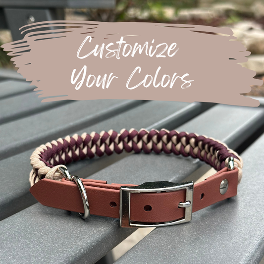 Collier pour chien tressé en queue de poisson, fait main - Personnalisez vos couleurs