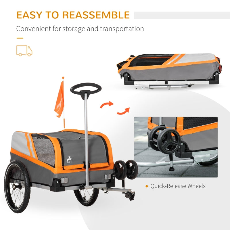 Remolque de bicicleta para mascotas, cochecito de viaje 2 en 1 
