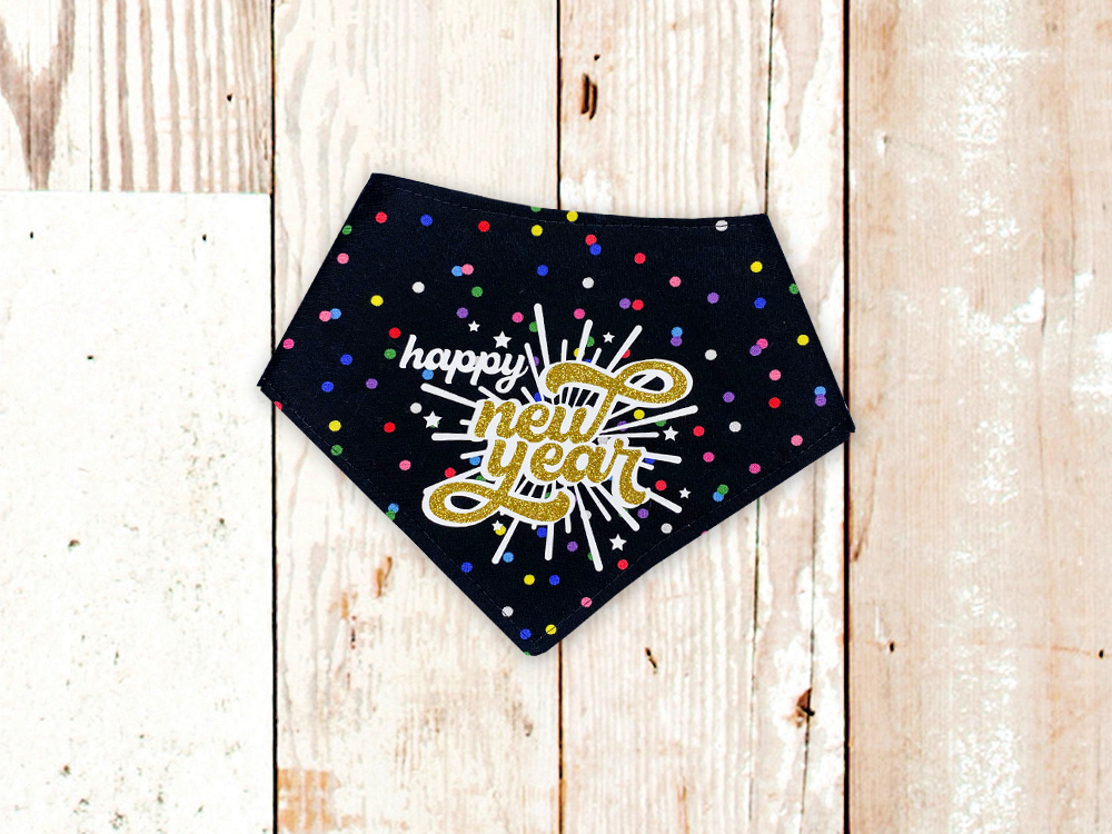 Pañuelo para perro "Feliz Año Nuevo"