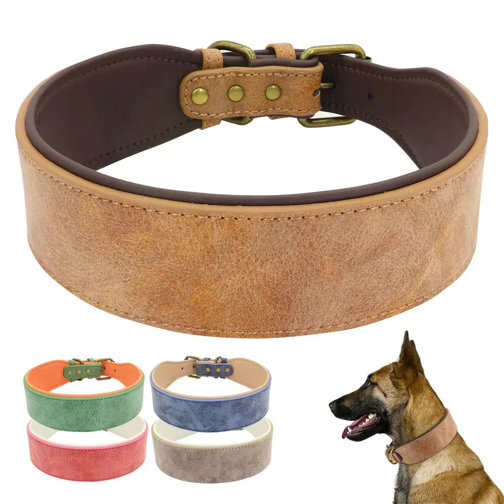 Collier Large Luxe - Cuir rembourré pour grands chiens
