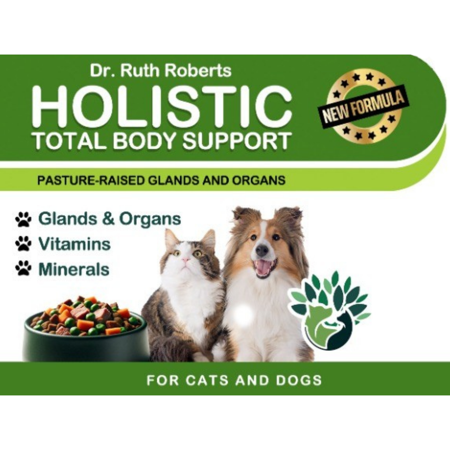 Apoyo holístico para todo el cuerpo: multivitamínico y apoyo glandular para perros y gatos