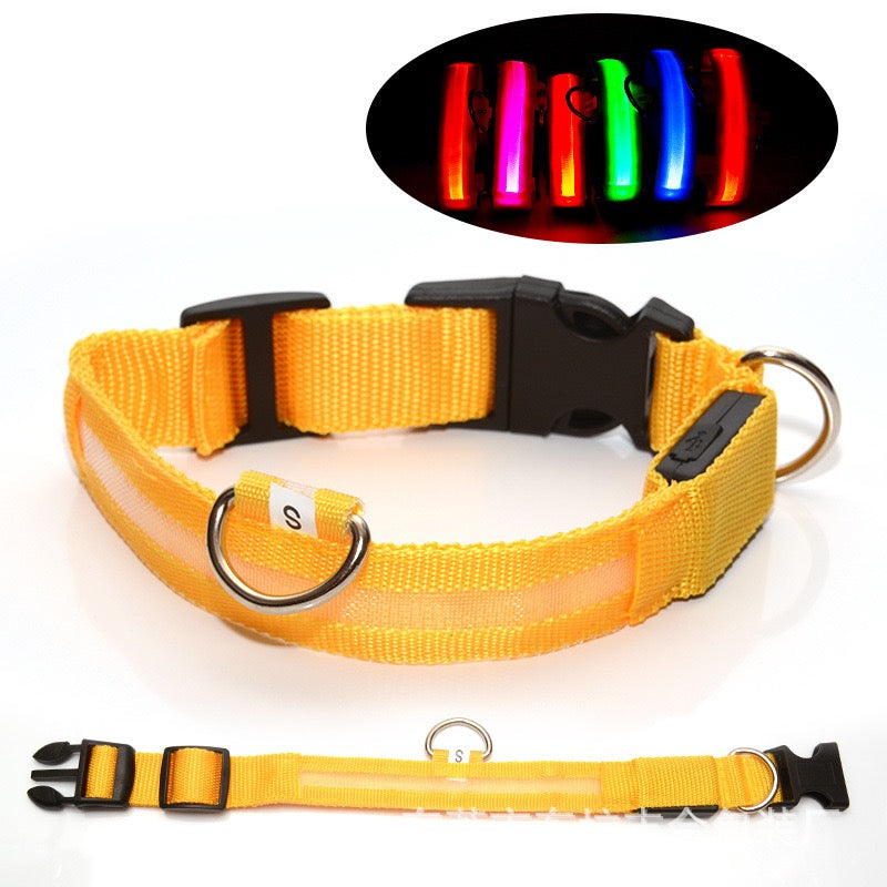 Collier lumineux LED pour animaux de compagnie Milou &amp; Lumi - Jaune