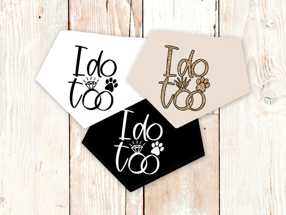 Pañuelo para perro "Yo también" para boda o compromiso