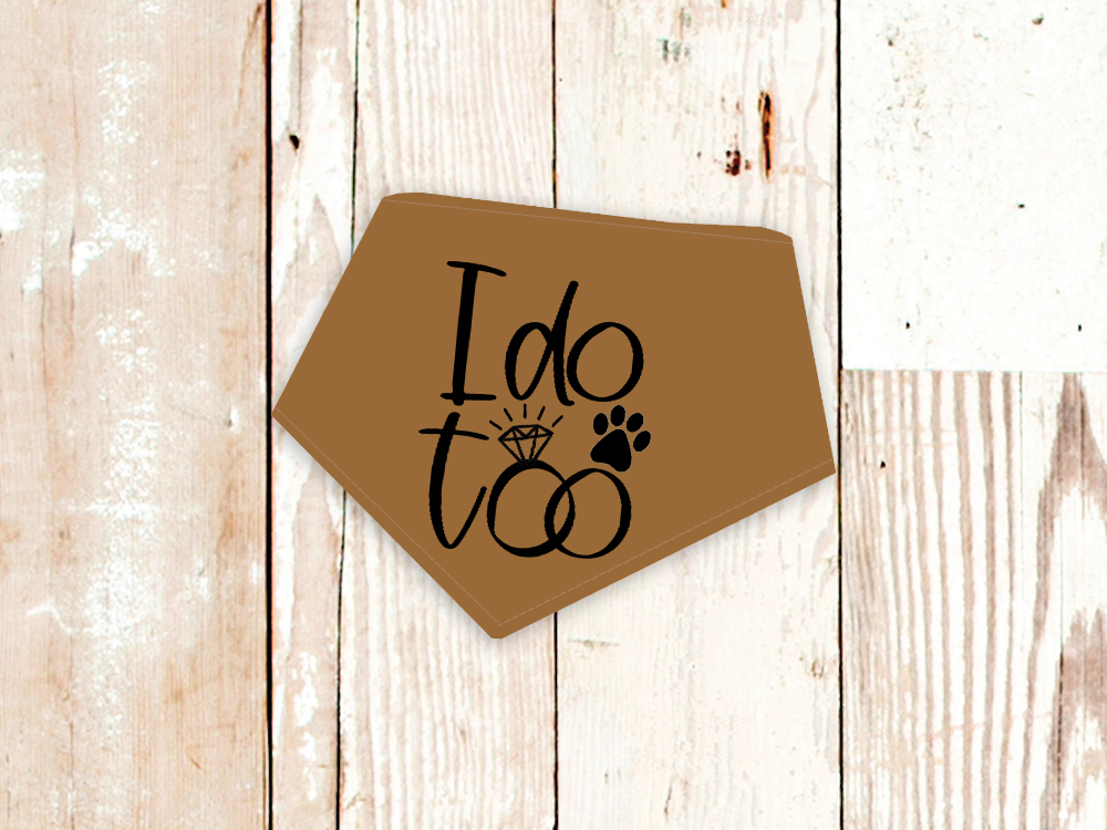 Pañuelo para perro "Yo también" para boda o compromiso