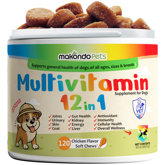 Multivitamines 12 en 1 pour chiens - 120 comprimés à mâcher