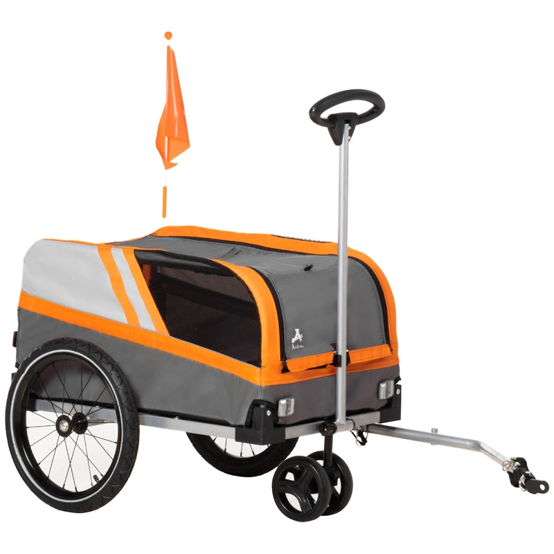 Remolque de bicicleta para mascotas, cochecito de viaje 2 en 1 