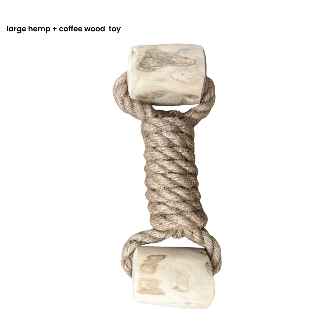 corde de chanvre + jouet en bois de café 