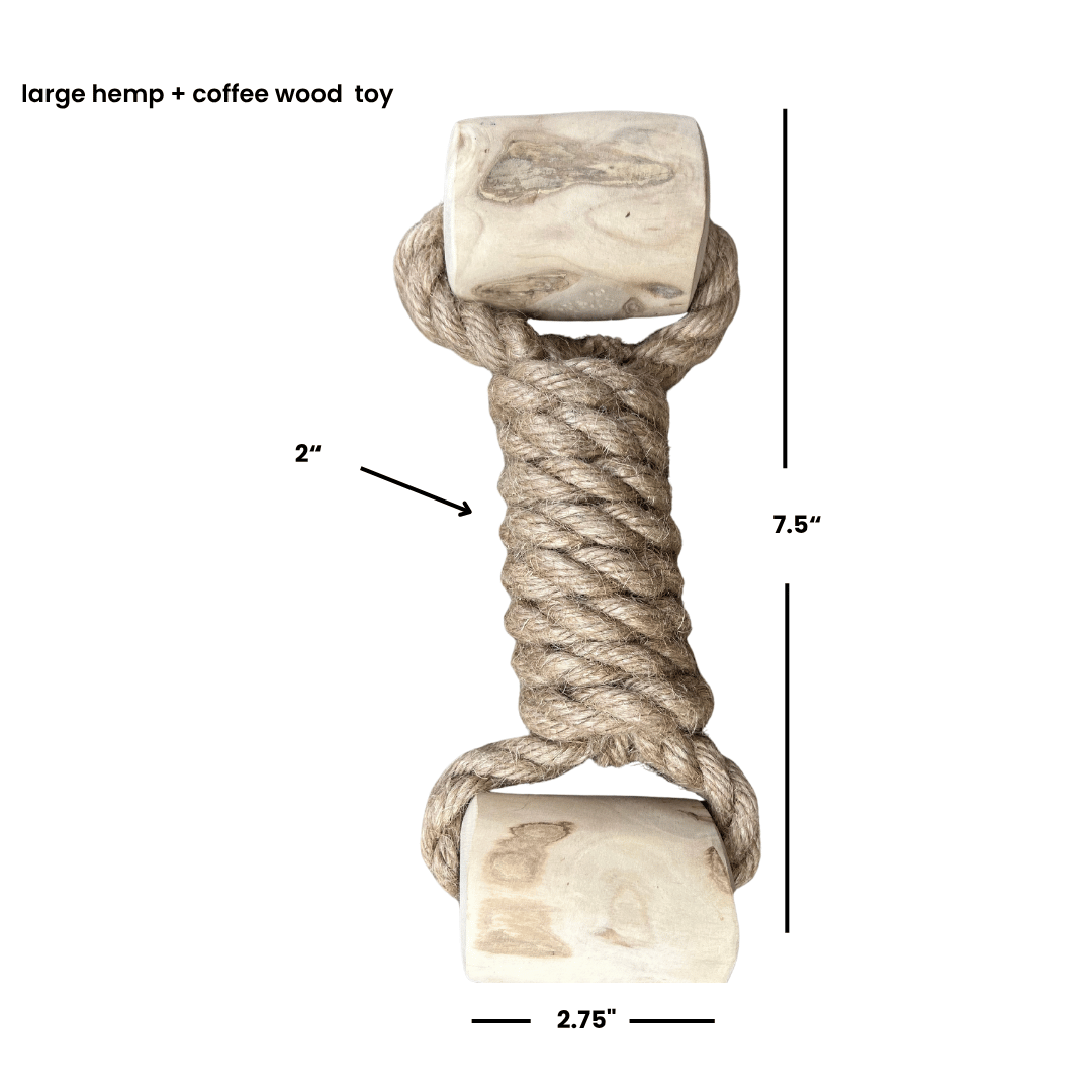 corde de chanvre + jouet en bois de café 
