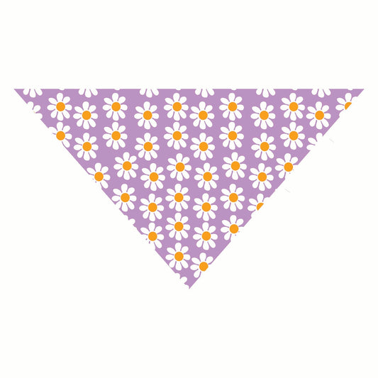 Bandana pour chien à motif marguerite lavande