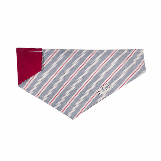 Bandana pour chien Liberty à rayures tissées patriotiques américaines, à enfiler par le collier