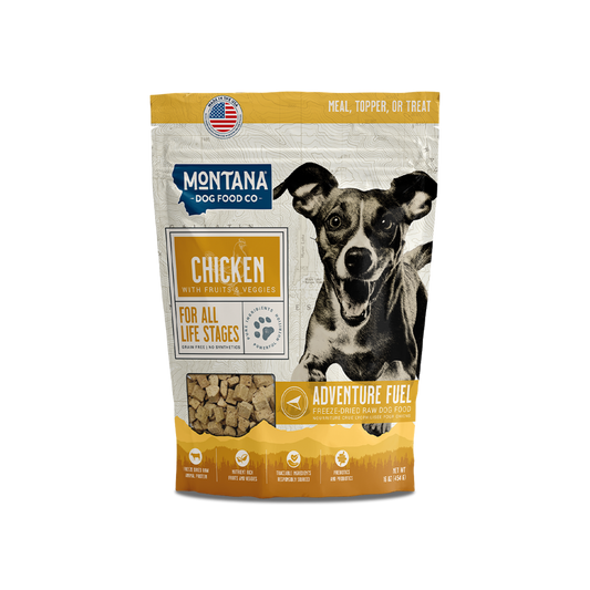 Aliment cru lyophilisé sans céréales au poulet pour chiens (nourriture pour chiens)