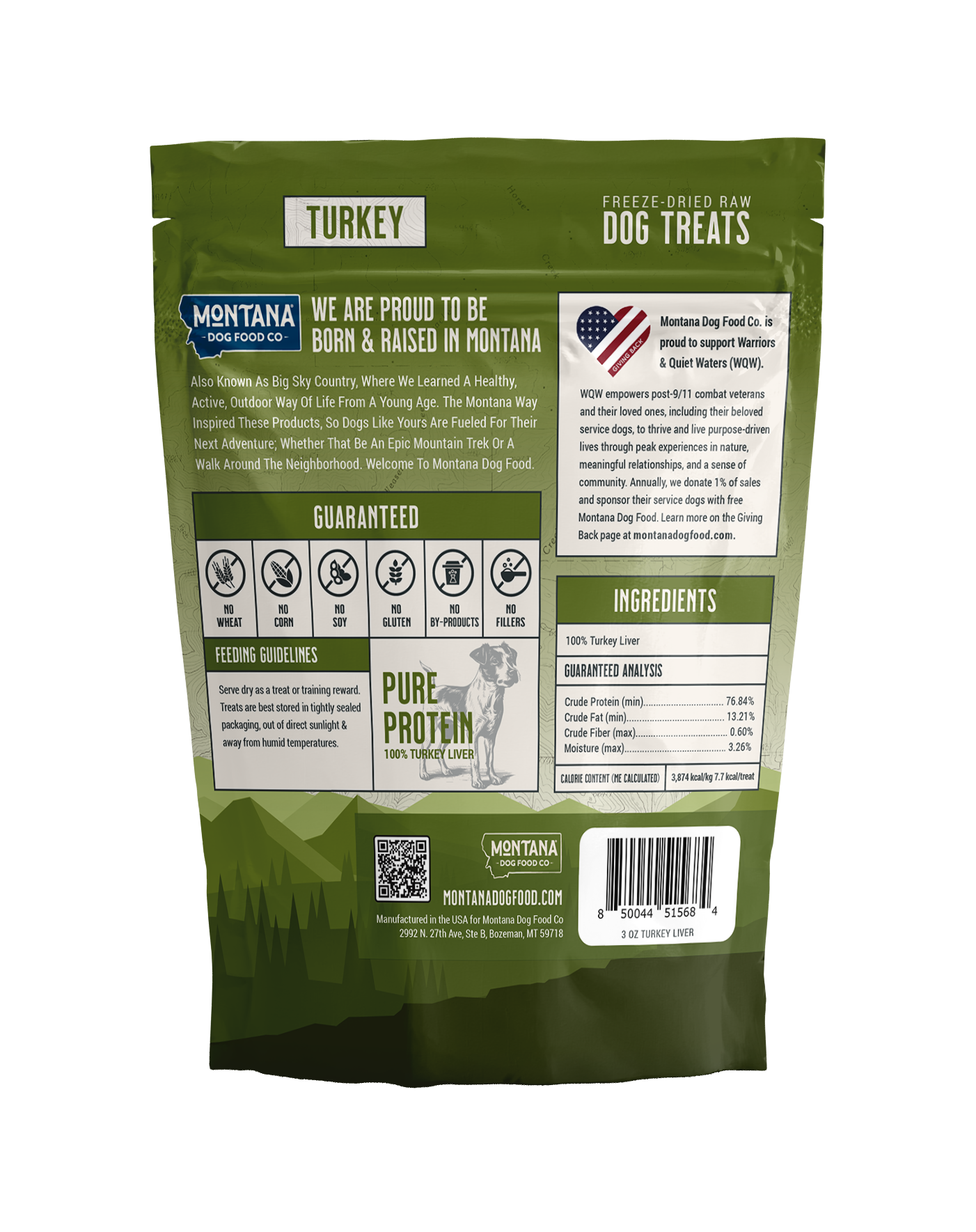 Snacks de hígado de pavo crudo liofilizado para perros (premios) de 85 g