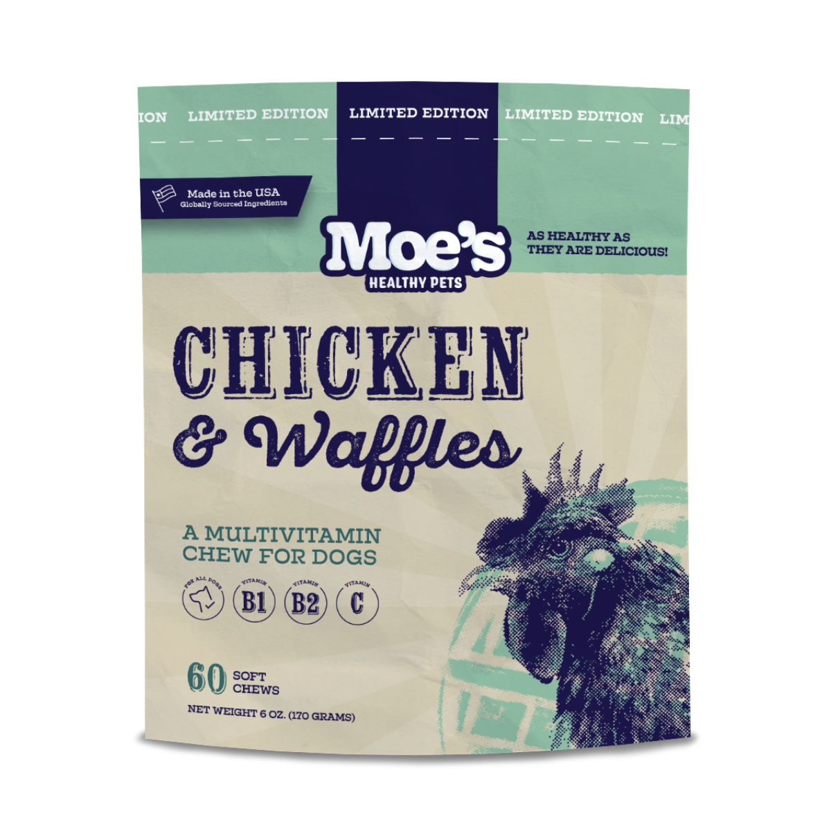 Masticables de pollo y waffles