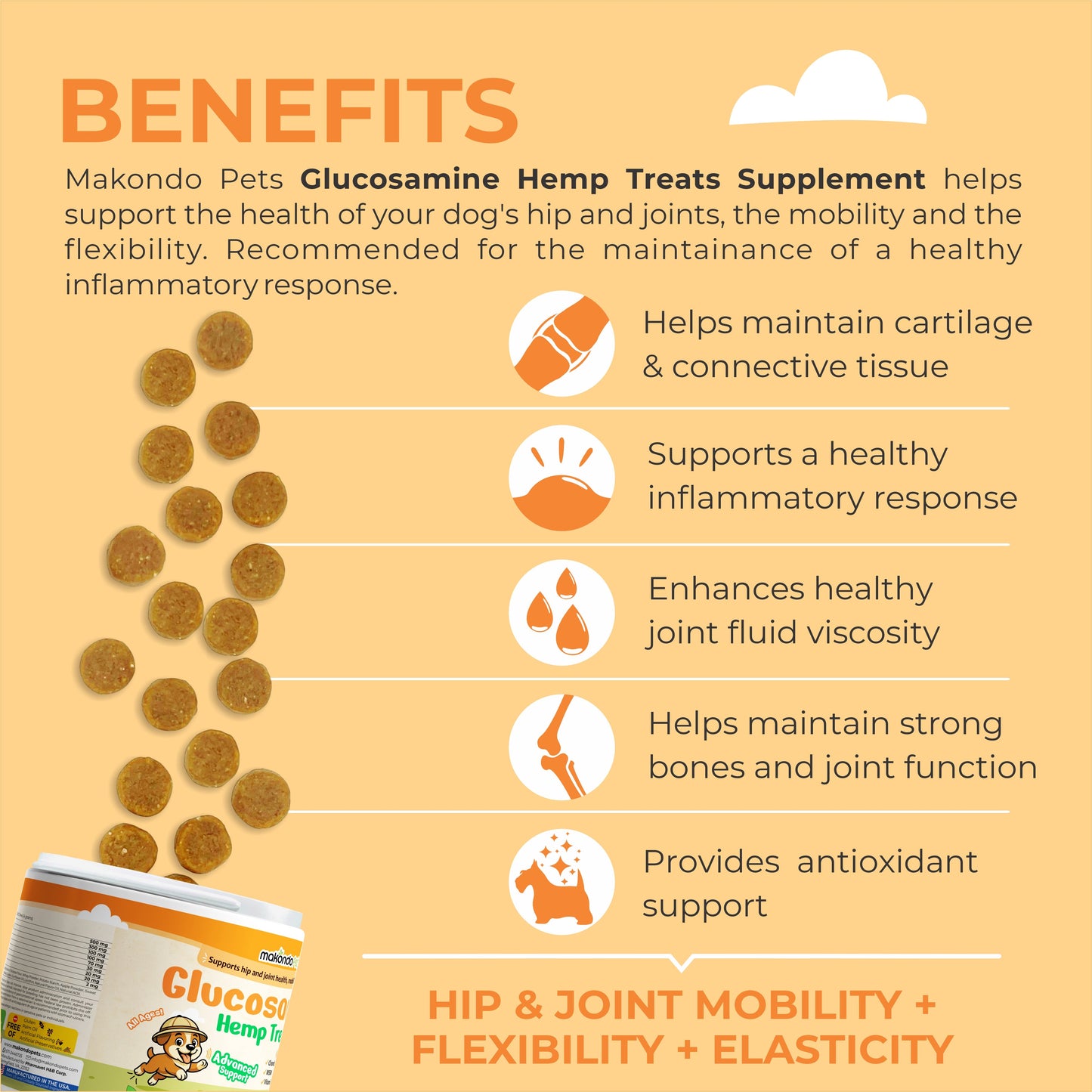 Glucosamina para perros - 120 comprimidos masticables blandos