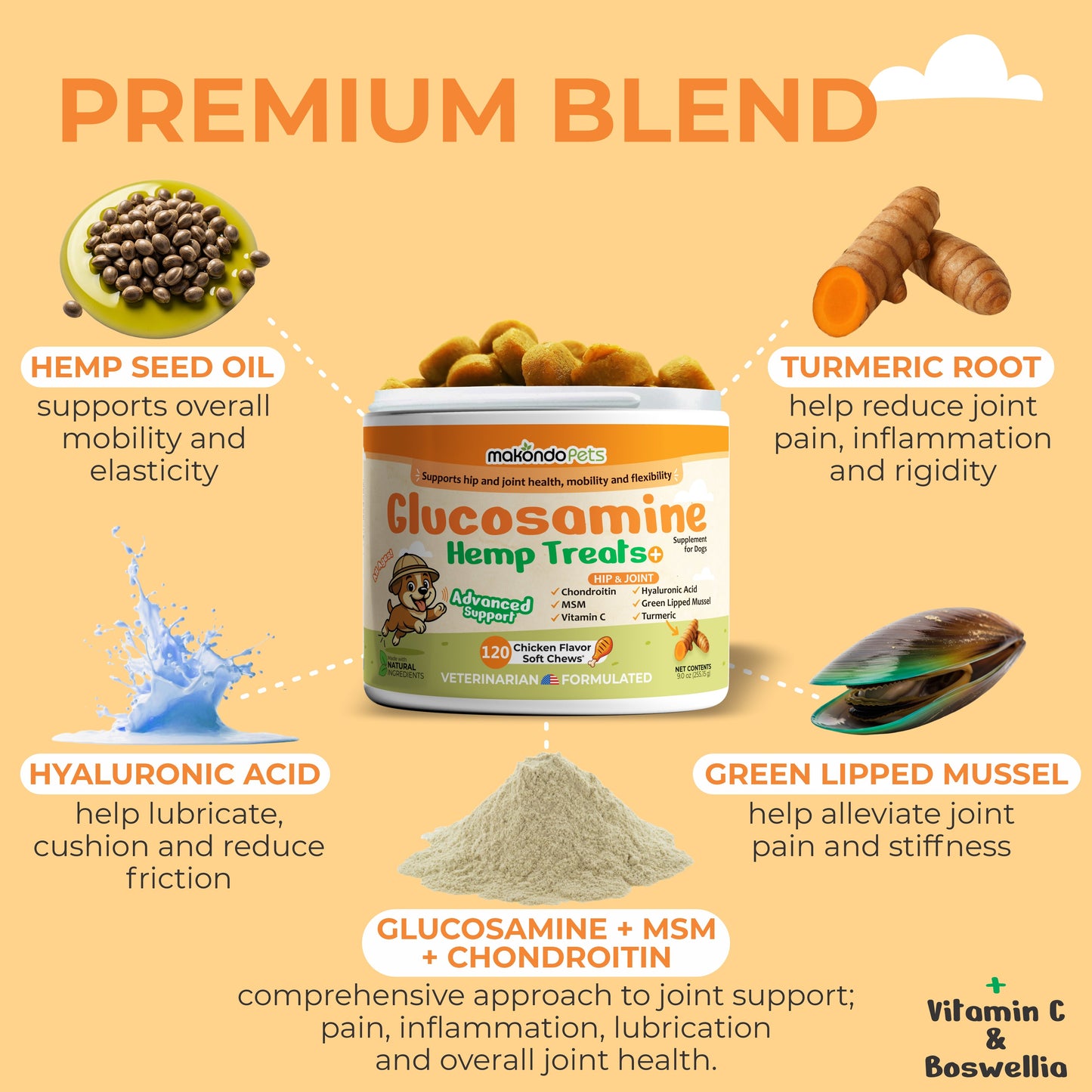 Glucosamina para perros - 120 comprimidos masticables blandos