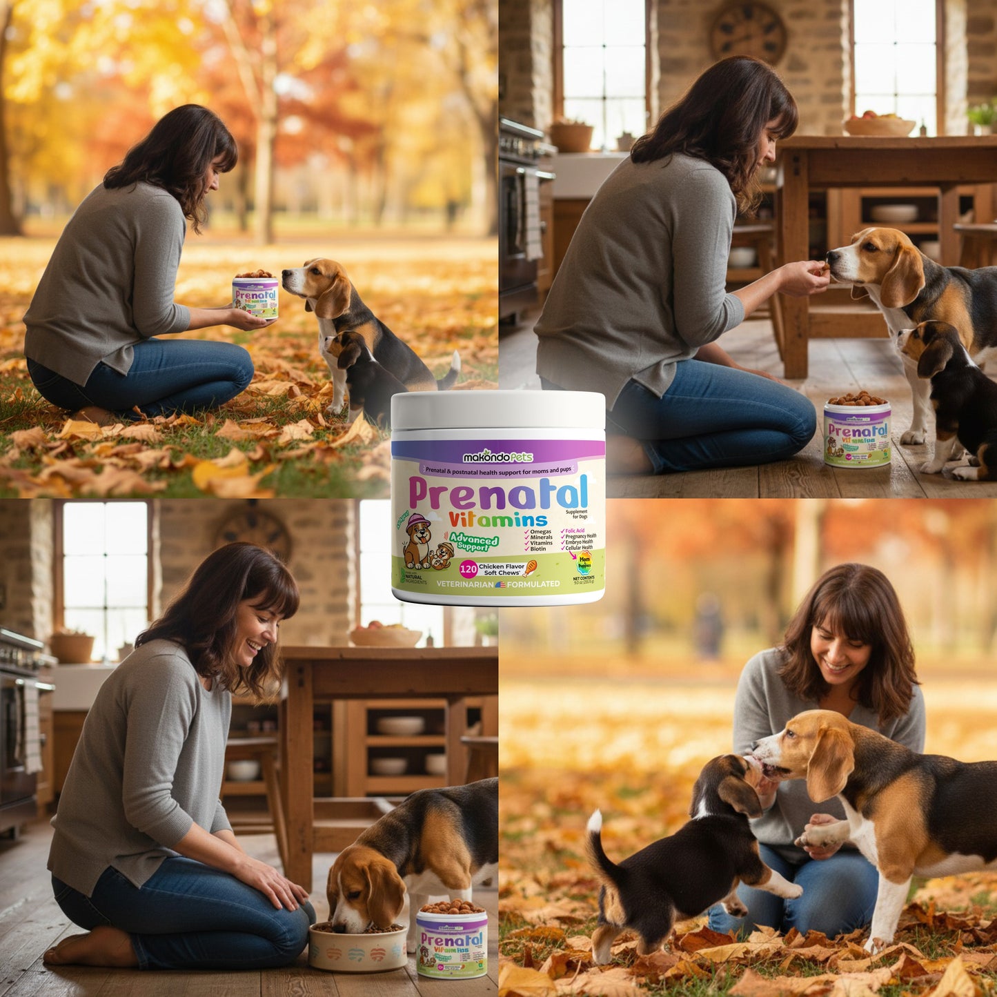 Vitaminas prenatales para perros - 120 comprimidos masticables blandos