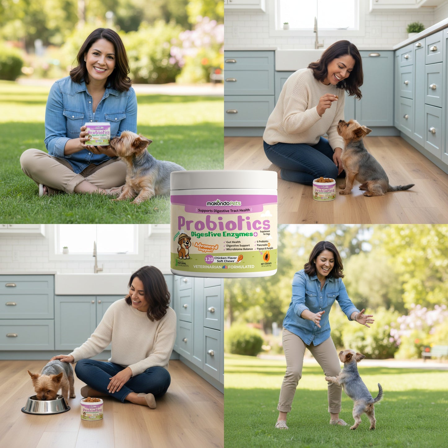 Enzimas digestivas probióticas para perros - 120 comprimidos masticables blandos