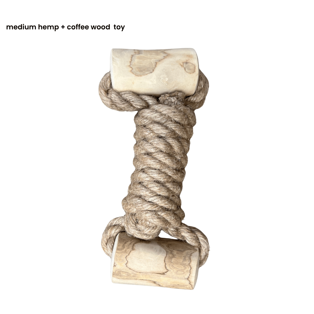 corde de chanvre + jouet en bois de café 