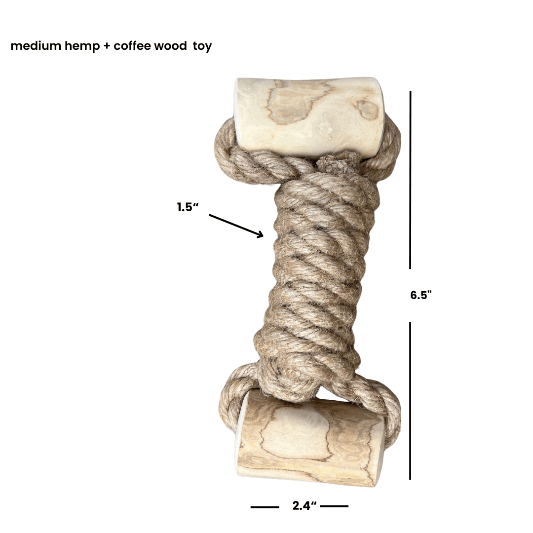 corde de chanvre + jouet en bois de café 