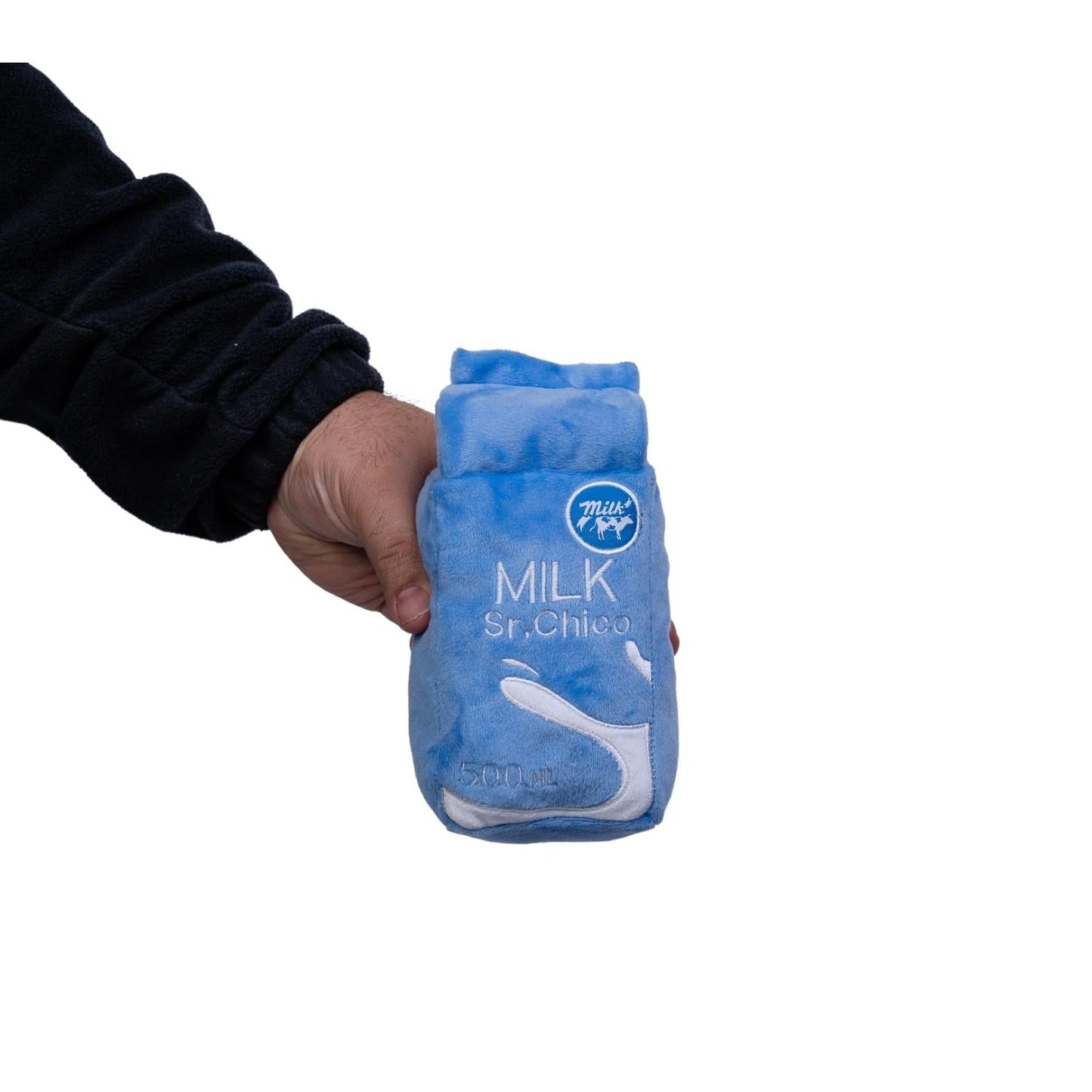 Coffret cadeau de peluche pour chien « Gâteau en tranches et lait » – avec couineur et papier froissé