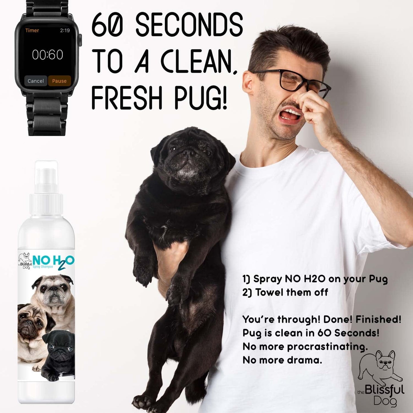 Shampoing pour animaux sans H2O Spray 