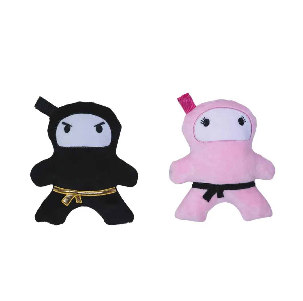 Coffret cadeau de peluches pour chien Ninja Love rose et noir – avec couineur et papier froissé pour des heures de jeu amusantes