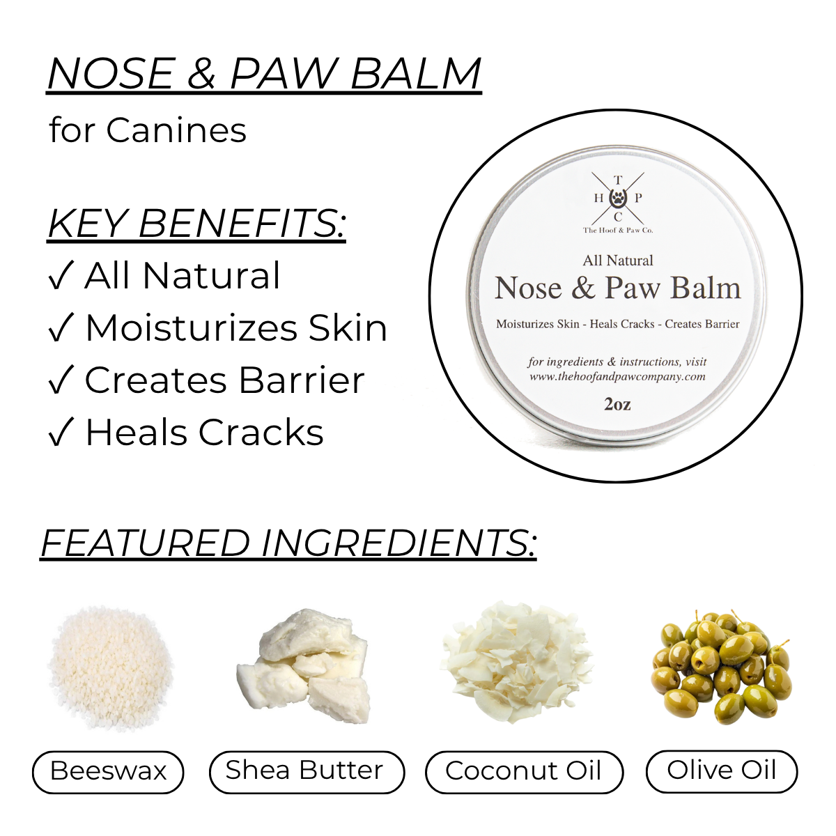 Bálsamo para nariz y patas de perro - 2 oz
