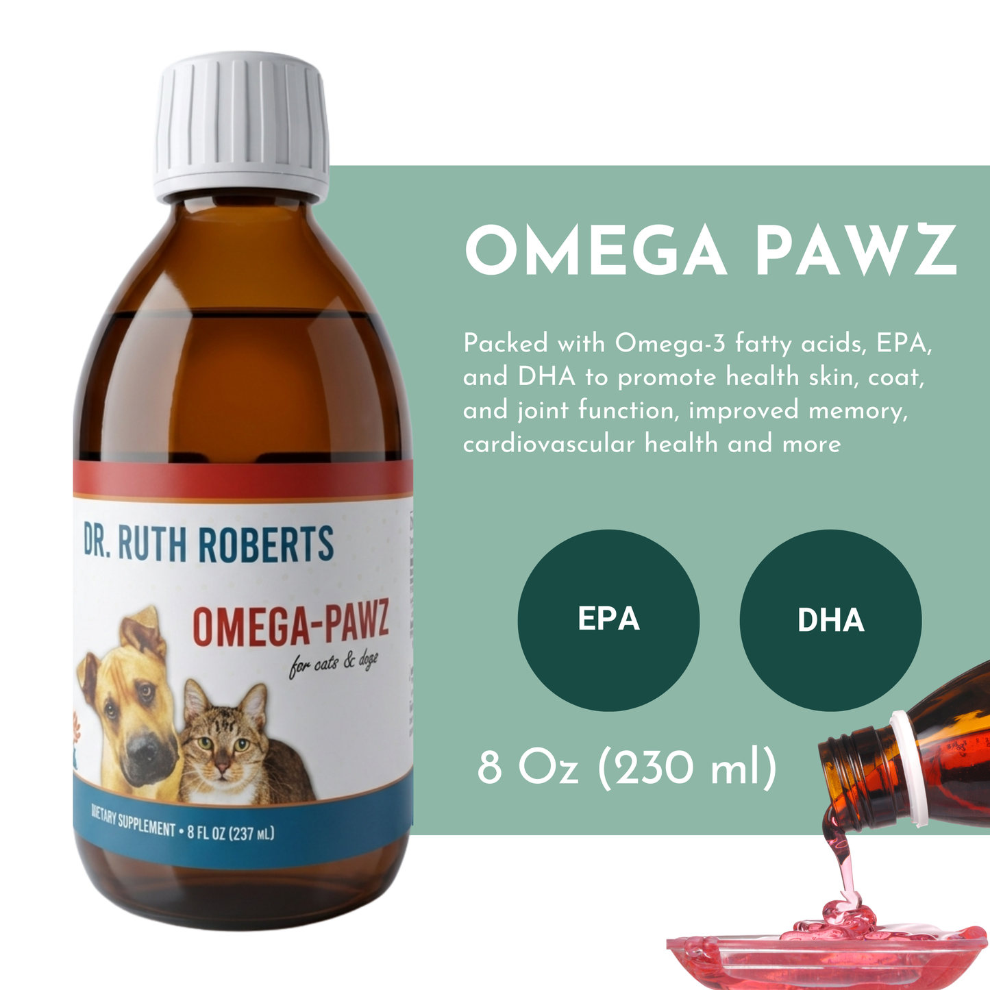 Omega Pawz - Aceite Omega 3 líquido para perros y gatos