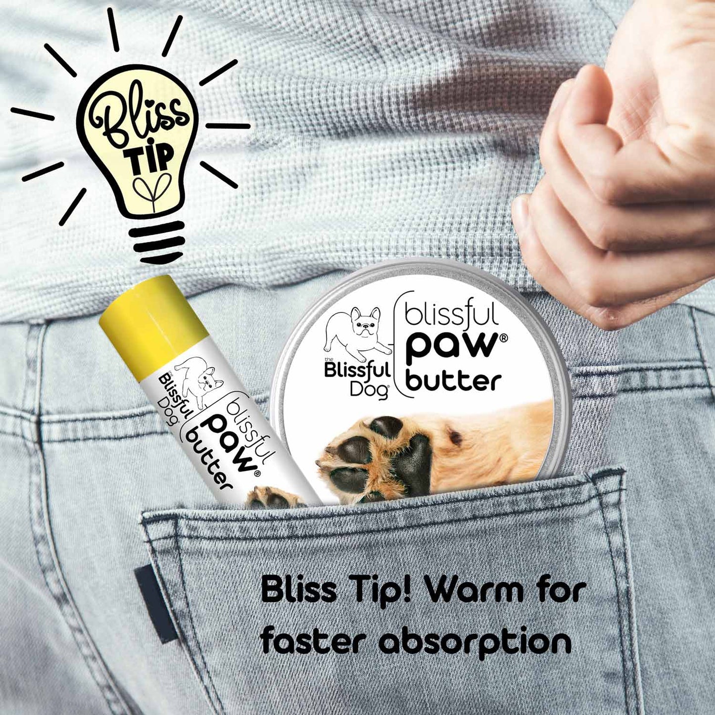 Baume pour pattes Blissful Paw® : Hydrate les coussinets rugueux et secs