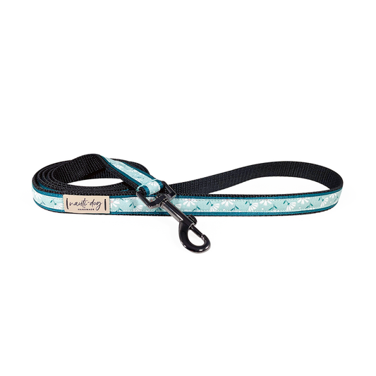 Laisse pour chien Paperwhite Sea Glass Green Daisy à ruban floral