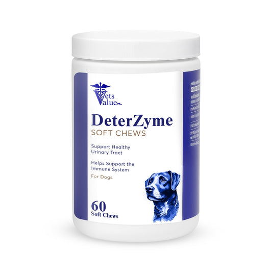 DeterZyme - Repelente de heces para perros - 60 masticables blandos - Ayuda a desalentar el consumo de heces - Con enzimas digestivas, prebióticos y una mezcla de hierbas naturales - Favorece la salud intestinal y refresca el aliento