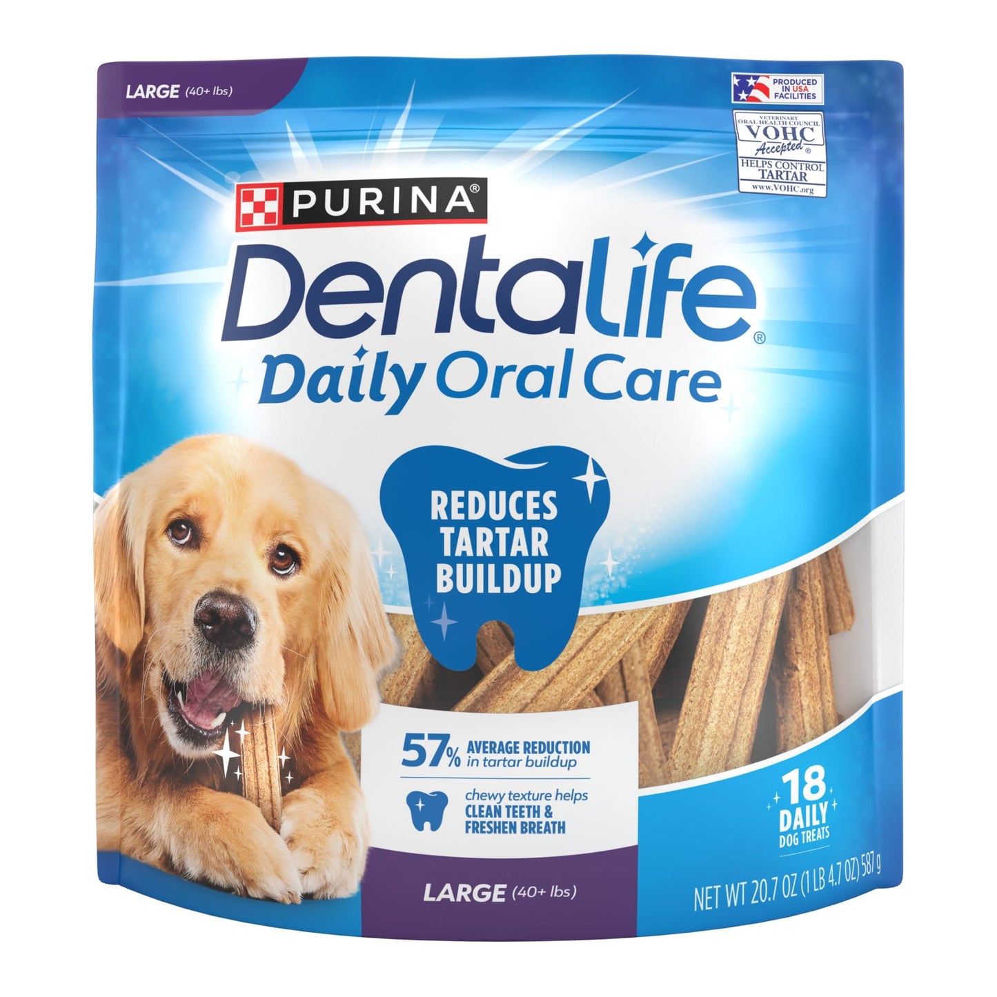 Friandises dentaires Purina Daily Oral Care pour grands chiens au poulet