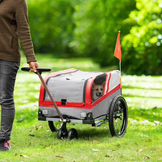 Remorque vélo pour animaux de compagnie 2 en 1 Poussette de voyage 