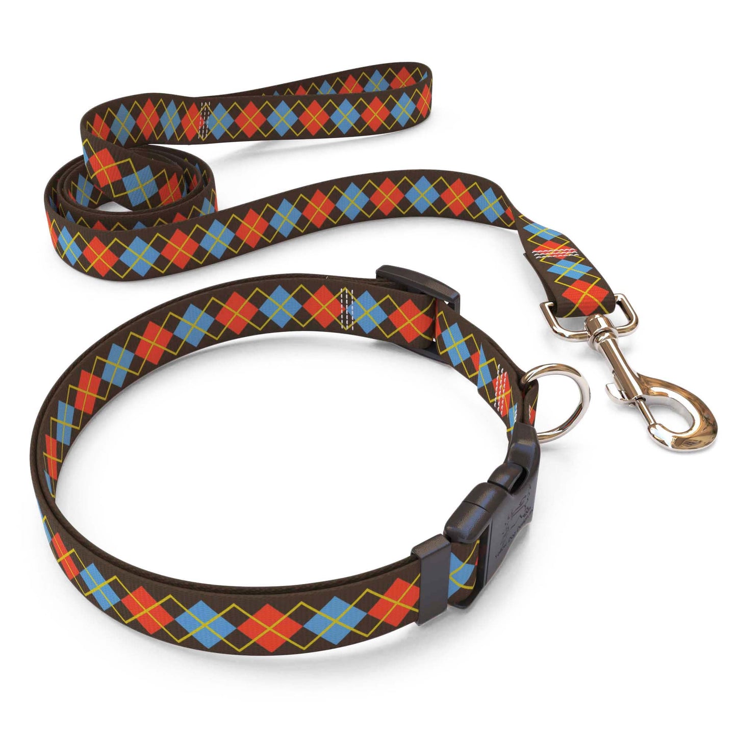 Collier pour chien à losanges rouges