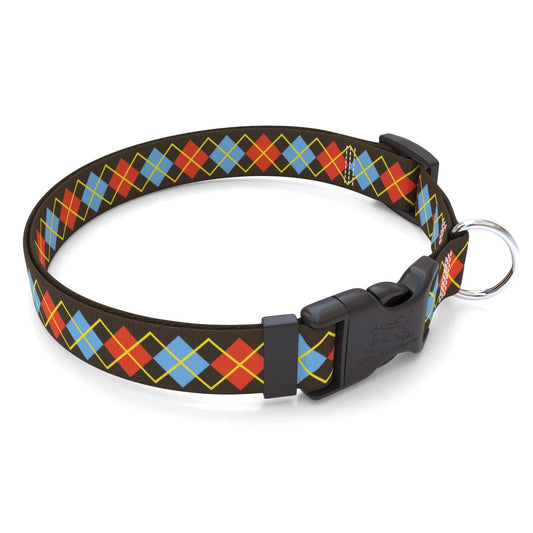 Collier pour chien à losanges rouges