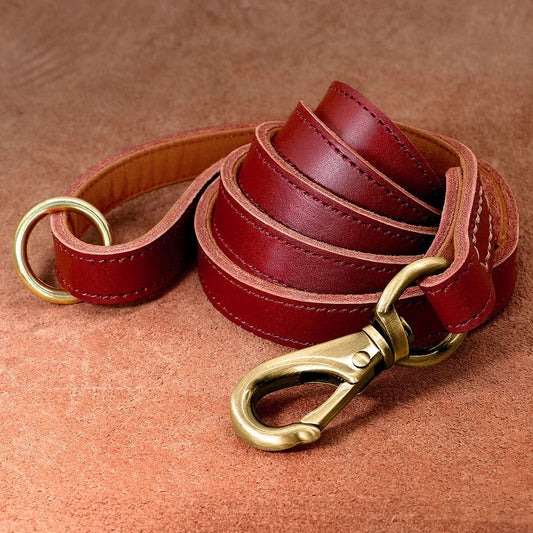 La laisse classique en cuir - Laisse haut de gamme pour chien