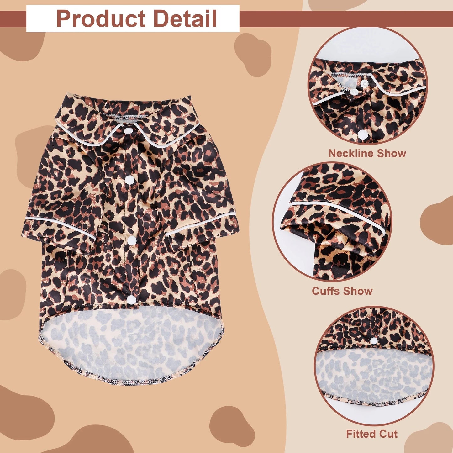 Pijama para mascota - Ropa de estar con estampado animal