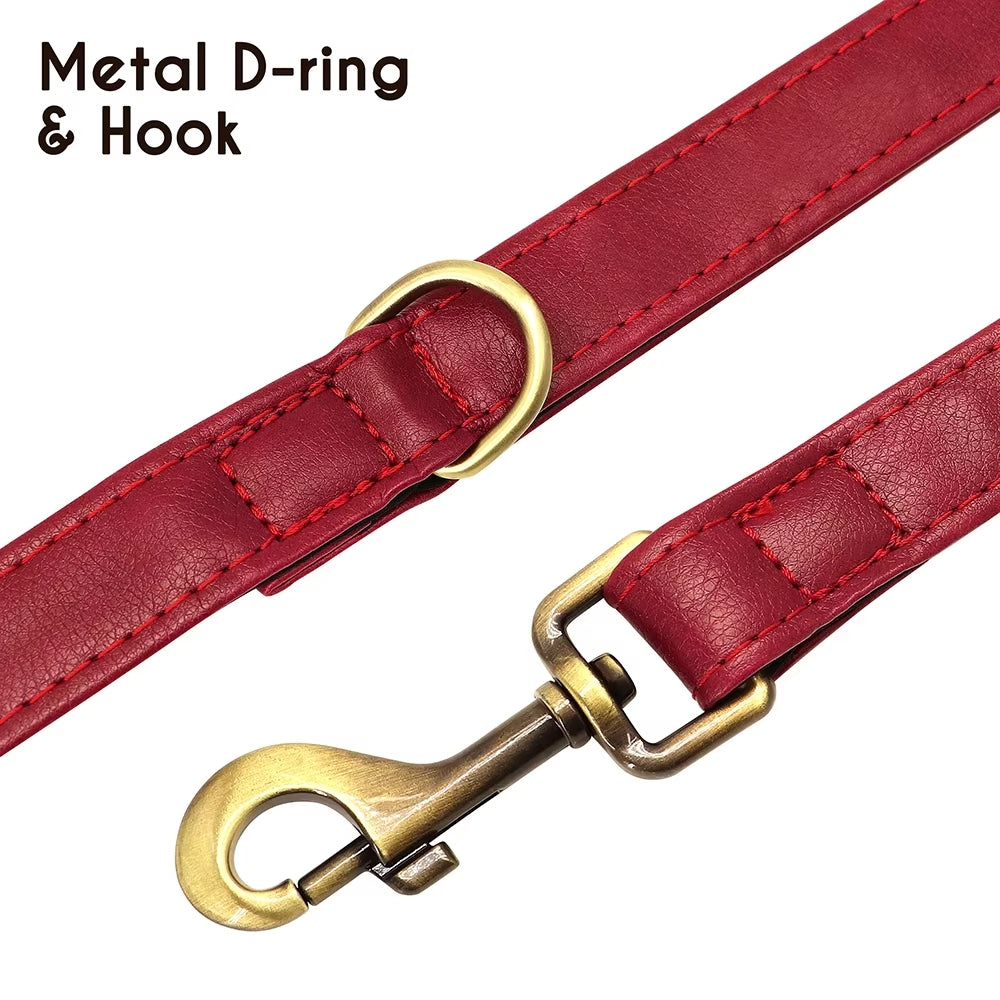 Collar de perro personalizado, de cuero sintético con grabado personalizado, con placa de identificación con grabado gratuito para perros pequeños, medianos y grandes - C1502