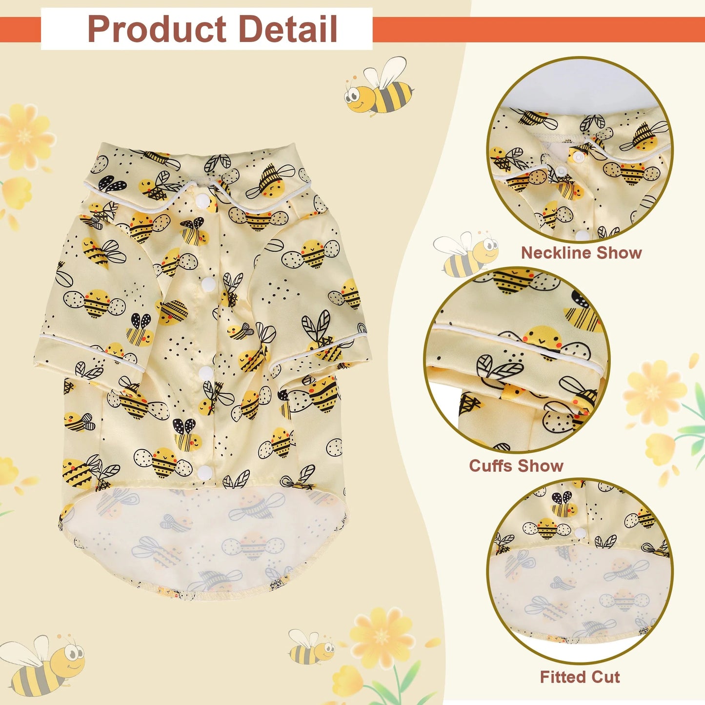 Pijama para mascota - Ropa de estar con estampado animal