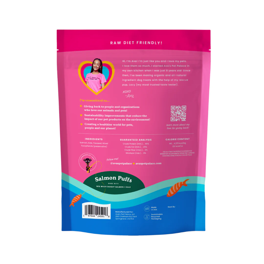 Golosinas liofilizadas para perros Ava's Pet Palace - Bocadillos de salmón (85 g)