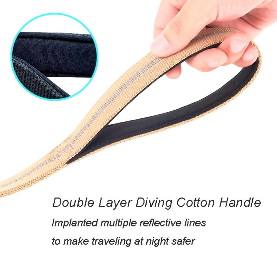 Laisse élastique tactique ultra-résistante, absorbant les chocs et réfléchissante, sans traction.
