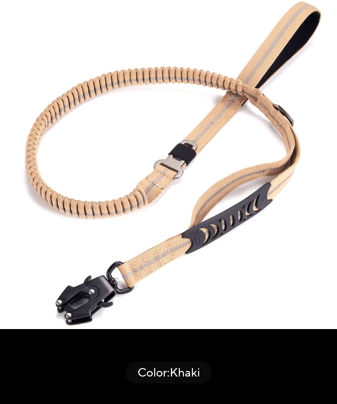 Laisse élastique tactique ultra-résistante, absorbant les chocs et réfléchissante, sans traction.