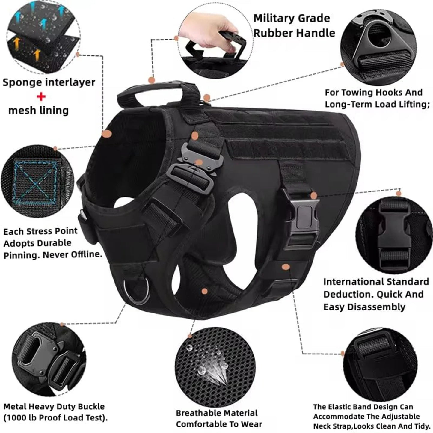 Conjunto de arnés y correa tácticos para perros Ultimate Explorer